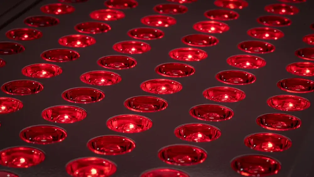 Close up of a red light panel