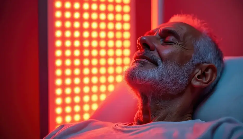 red light therapy man